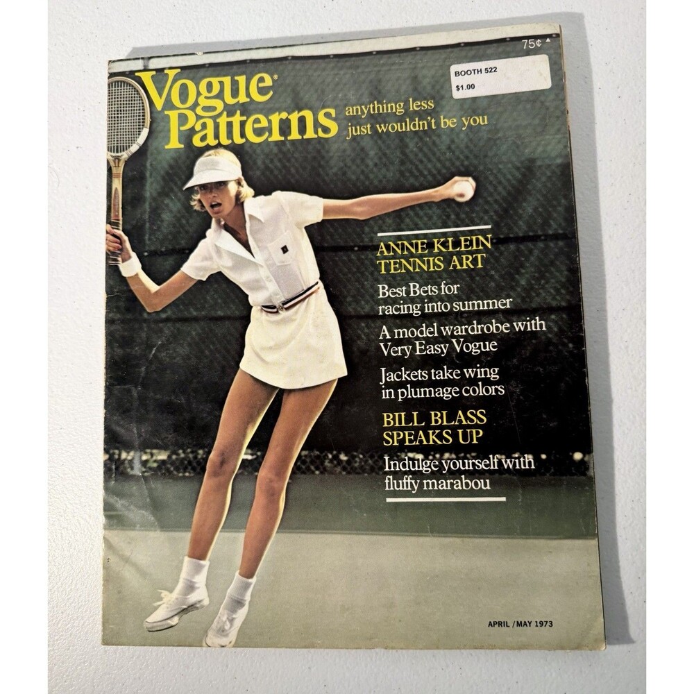 Vogue Patterns April May 1973 Anne Klein Tennis Art